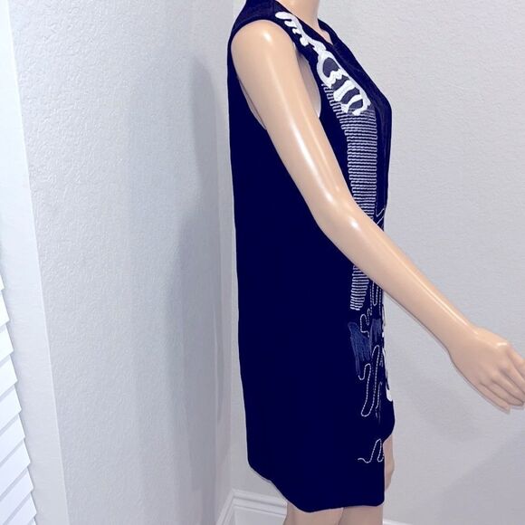 NWT- Blue Sky Butterfly textile dress, well made. - Picture 3 of 6